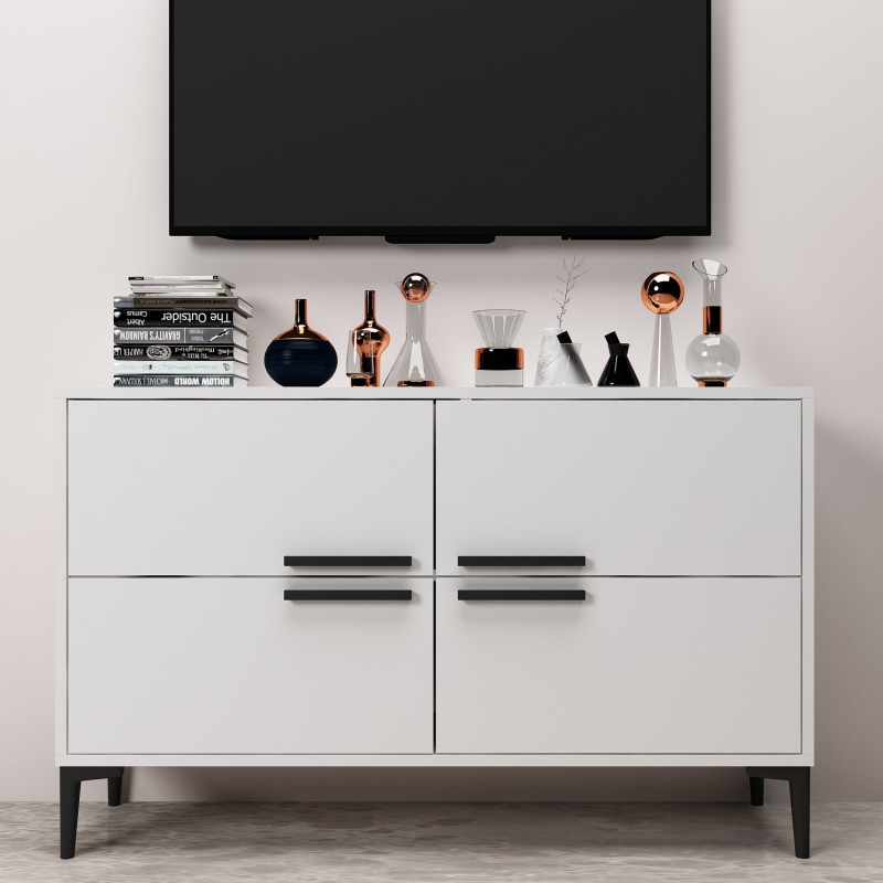 Mueble TV Ctn Blanco Practica Hogar Mueble TV Ctn Blanco Practica Hogar