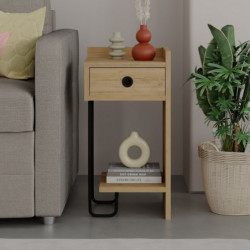 Mesita de noche Sirius Right Roble Practica Hogar
