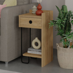 Mesita de noche Sirius Right Roble Practica Hogar
