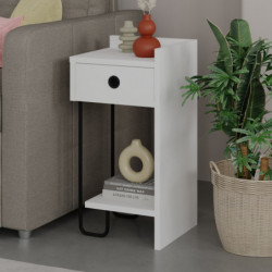 Mesita de noche Sirius Right Blanco Practica Hogar