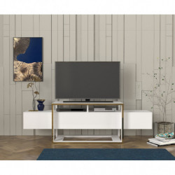 Mueble TV Bianco Blanco Oro Practica Hogar