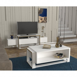 Mueble TV Bianco Blanco Oro Practica Hogar