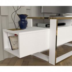 Mueble TV Bianco Blanco Oro Practica Hogar