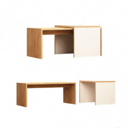 Mesa de centro Nuguso Roble Blanco Practica Hogar