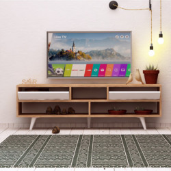 Mueble TV Glasgow Roble Blanco Practica Hogar