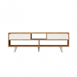 Mueble TV Glasgow Roble Blanco Practica Hogar