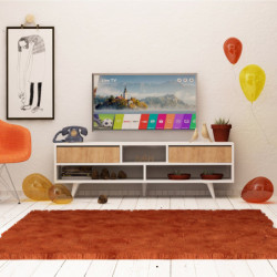 Mueble TV Angola Roble Blanco Practica Hogar