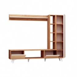 Mueble TV Rambuty Roble Blanco Practica Hogar