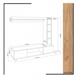 Mueble TV Rambuty Roble Blanco Practica Hogar