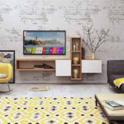 Mueble TV Kumkuat Roble Blanco Practica Hogar