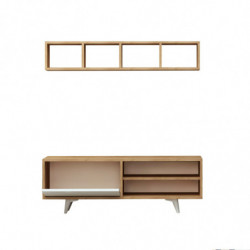Mueble TV Duku Roble Blanco Practica Hogar