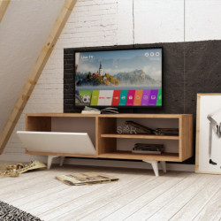 Mueble TV Maku Roble Blanco Practica Hogar