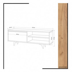 Mueble TV Maku Roble Blanco Practica Hogar