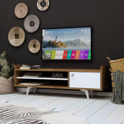 Mueble TV Ticaba Roble Blanco Practica Hogar
