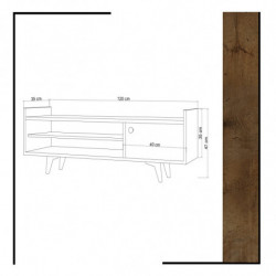 Mueble TV Ticaba Roble Blanco Practica Hogar