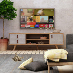 Mueble TV Seva Roble Blanco Practica Hogar