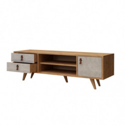 Mueble TV Seva Roble Blanco Practica Hogar