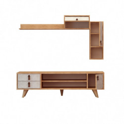 Mueble TV Eleva Roble Blanco Practica Hogar