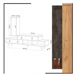 Mueble TV Joseph Roble Gris oscuro Practica Hogar