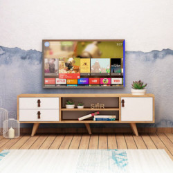 Mueble TV Lara Roble Blanco Practica Hogar