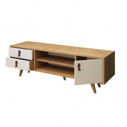 Mueble TV Lara Roble Blanco Practica Hogar