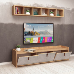 Mueble TV Sleppa Roble Blanco Practica Hogar