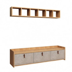 Mueble TV Sleppa Roble Blanco Practica Hogar