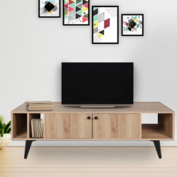 Mueble TV Sidney Roble Negro Practica Hogar