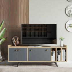 Mueble TV Maribor Antracita Roble Practica Hogar
