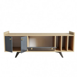 Mueble TV Maribor Antracita Roble Practica Hogar