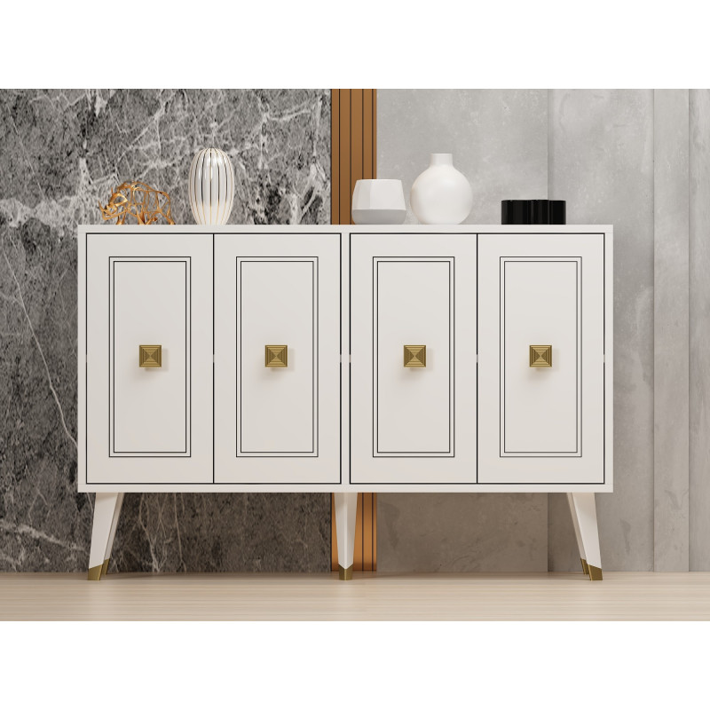 Aparador Hartın Blanco Oro Practica Hogar Aparador Hartın Blanco Oro Practica Hogar