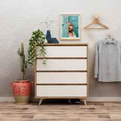 Cómoda Suvera Roble Blanco Practica Hogar