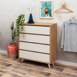 Cómoda Suvera Roble Blanco Practica Hogar