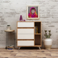 Cómoda Tsela Roble Blanco Practica Hogar