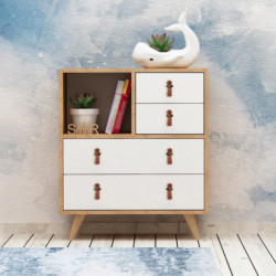 Cómoda Fallow Roble Blanco Practica Hogar