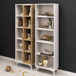 Librería Potenza Roble Blanco Practica Hogar