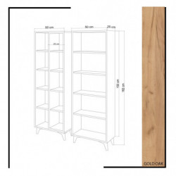 Librería Potenza Roble Blanco Practica Hogar
