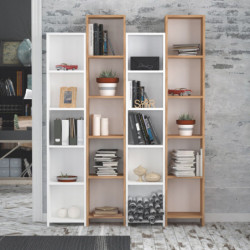 Librería Semm Roble Blanco Practica Hogar