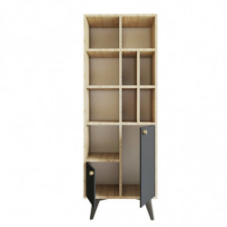 Librería Lasko Antracita Roble Practica Hogar