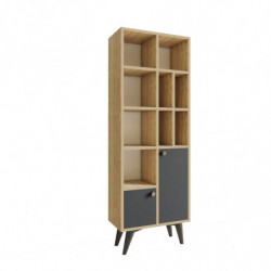 Librería Lasko Antracita Roble Practica Hogar