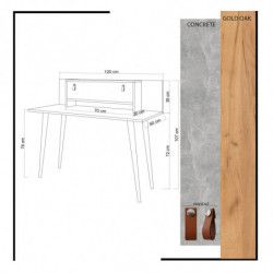 Escritorio de estudio Soojin Roble Blanco Practica Hogar