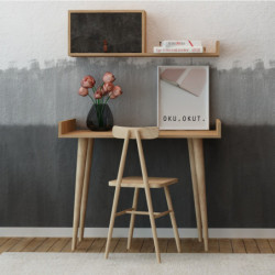 Escritorio de estudio Brush Roble Gris oscuro Practica Hogar