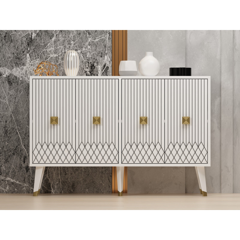 Aparador Carbın Blanco Oro Practica Hogar Aparador Carbın Blanco Oro Practica Hogar