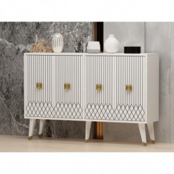 Aparador Carbın Blanco Oro Practica Hogar