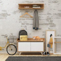 Recibidor Arasso Roble Blanco Practica Hogar