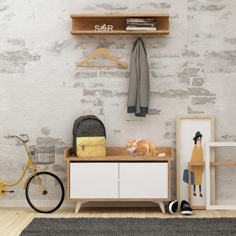 Recibidor Arasso Roble Blanco Practica Hogar Recibidor Arasso Roble Blanco Practica Hogar