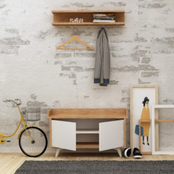 Recibidor Arasso Roble Blanco Practica Hogar