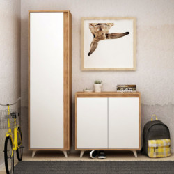 Zapatero Omninde Roble Blanco Practica Hogar