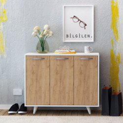 Gabinete multiusos Piffa Roble Blanco Practica Hogar