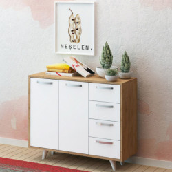 Gabinete multiusos Waga Roble Blanco Practica Hogar
